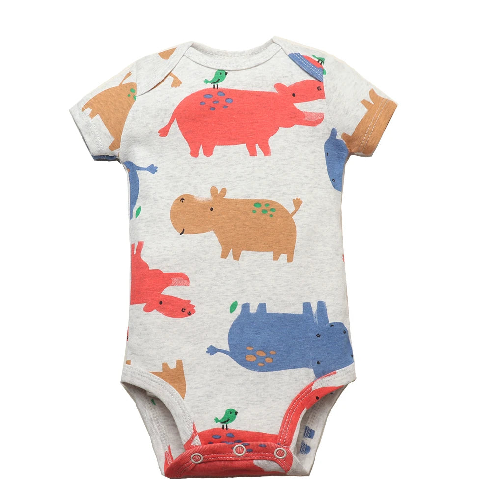 5PCS/Lot Baby Boys Girls Bodysuits 100% Cotton Short Sleeves Kids Clothes 6-24 Month Newborn Baby Clothing bebe Jumpsuit - mariaestalocashop