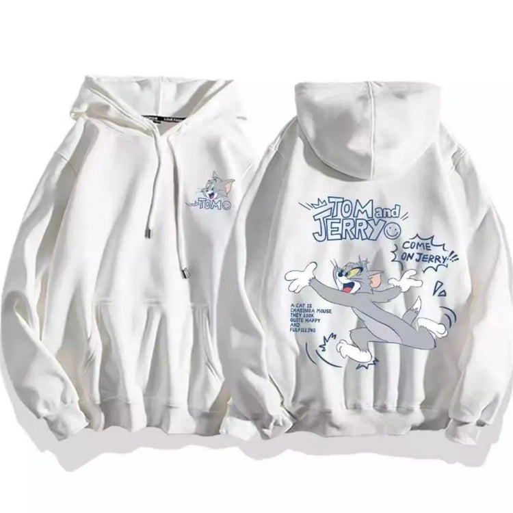 cute cartoon cat print hoodie women fashion winter autumn mouse tops