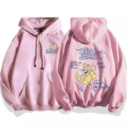 cute cartoon cat print hoodie women fashion winter autumn mouse tops