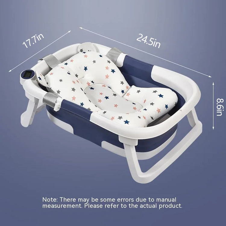 Real-time Temperature Silicone Baby Take A Bath Bathtub Non-Slip Foot Bath Bucket Folding Bathroom With Temperature Sensing - mariaestalocashop