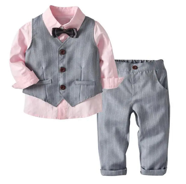 Baby Boy Clothing Sets Infants Newborn Boy Clothes Long Sleeve Tops+Ve