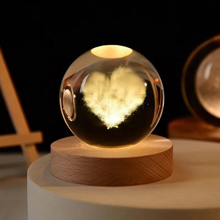 6cm 3D Crystal ball Crystal Planet Night Light Laser Engraved Solar System Globe Astronomy Birthday Gift Home Desktop Decoration - mariaestalocashop
