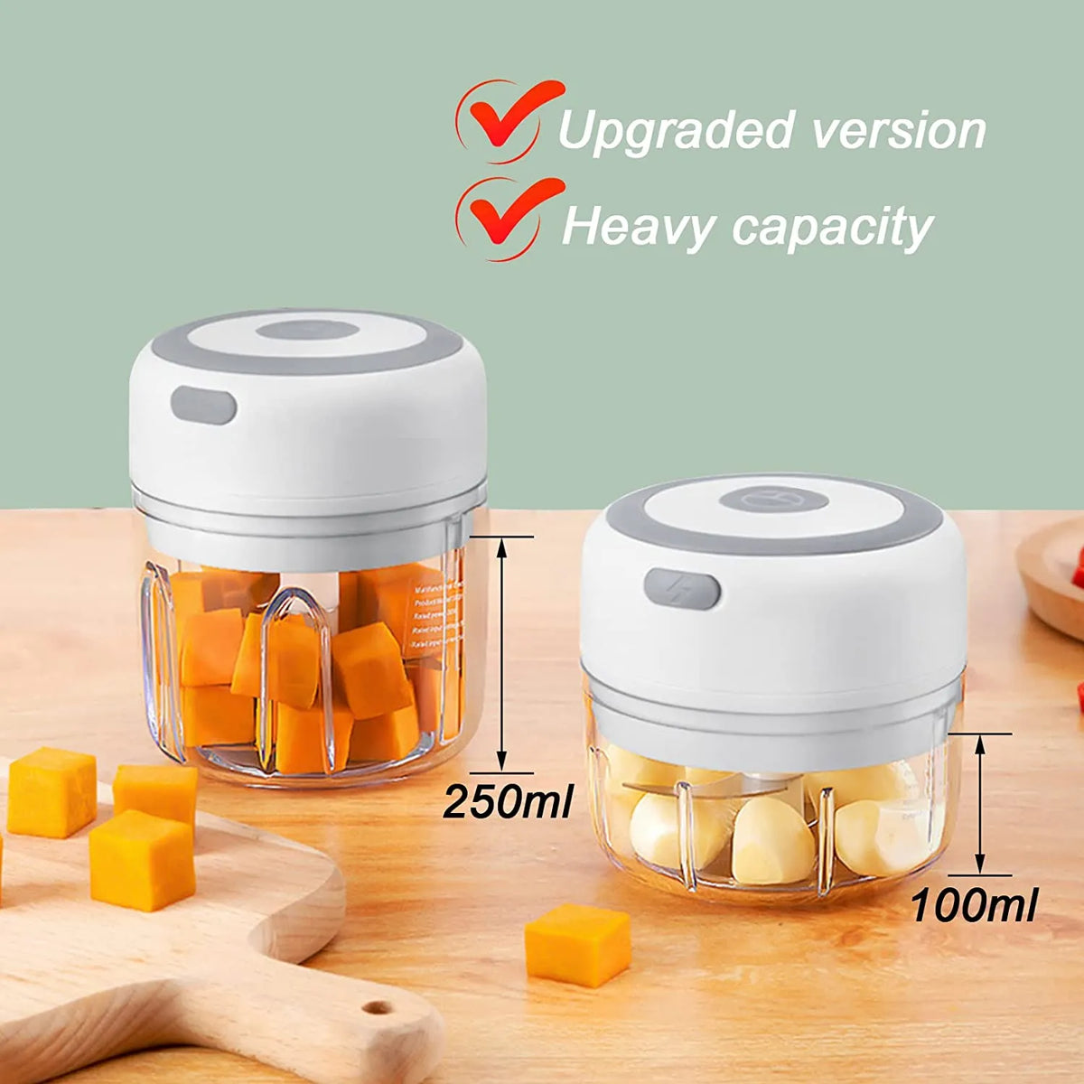 Electric Mini Garlic Chopper USB Meat Grinder Garlic Masher Machine Sturdy Durable Crushed Ginger Vegetable Crusher Kitchenware - mariaestalocashop