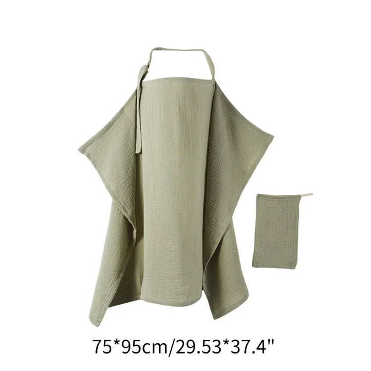 F62D Mother Outing Breastfeeding Towel Cotton Baby Feeding Cover Anti-