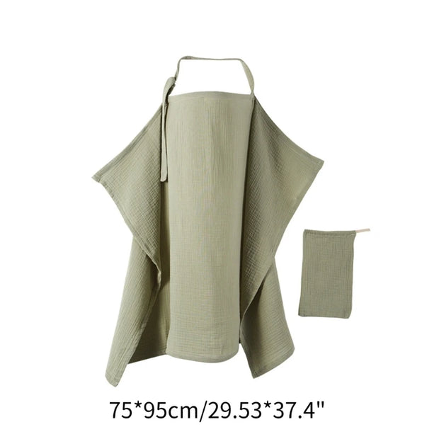F62D Mother Outing Breastfeeding Towel Cotton Baby Feeding Cover Anti-