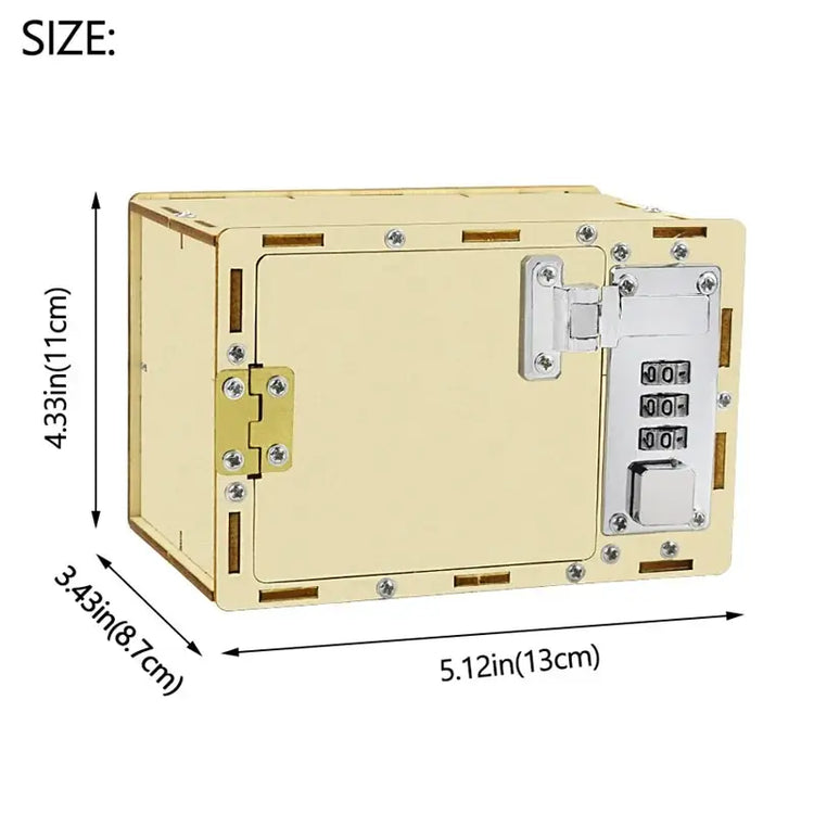 Diy Lockbox Safe Deposit Box Machinery Invention Scientific Experiment Wood Password Box Toys For Kid Assembly Model Make - mariaestalocashop