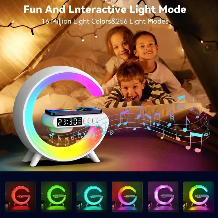 Multifunction Wireless Charger Pad Stand Speaker TF RGB Night Light 15W Fast Charging Station for iPhone Samsung Xiaomi Huawei - mariaestalocashop