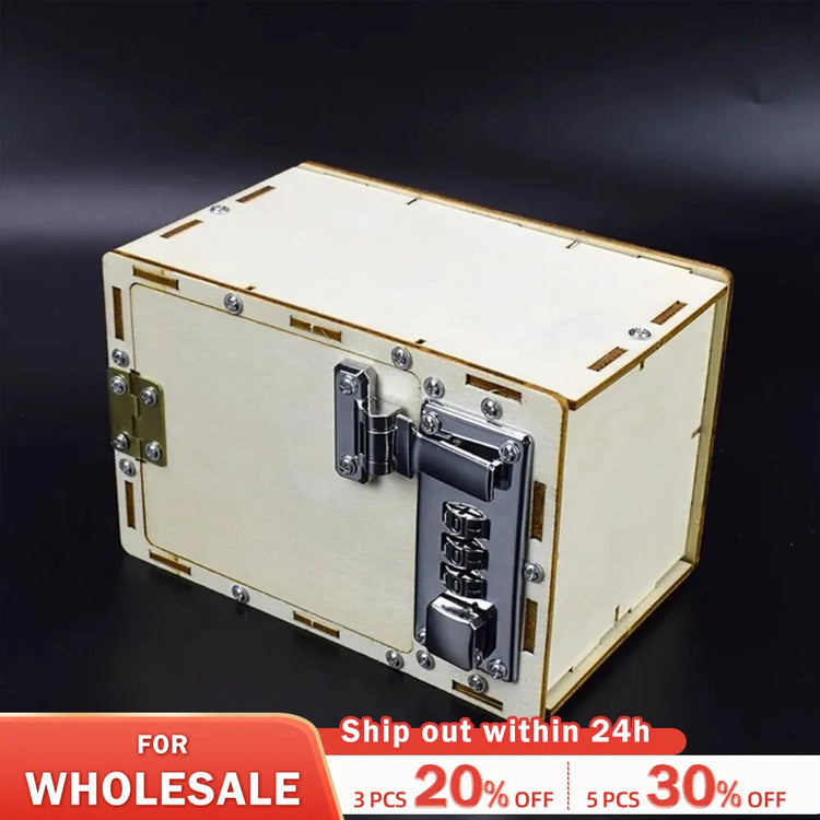 Diy Lockbox Safe Deposit Box Machinery Invention Scientific Experiment Wood Password Box Toys For Kid Assembly Model Make - mariaestalocashop