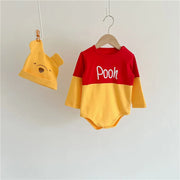 Spring Newborn Baby Rompers Sock Hat 3pcs Set Cartoon Mickey Mouse Poo