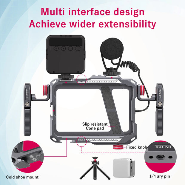 Ulanzi Lino Universal SmartPhone Cage Protective Case Cage with Side Handle Rig for iPhone 15 14 13 Samsung Huawei Xiaomi OPPO