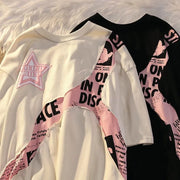 European trend retro graphic T-shirt for men and women in summer loose