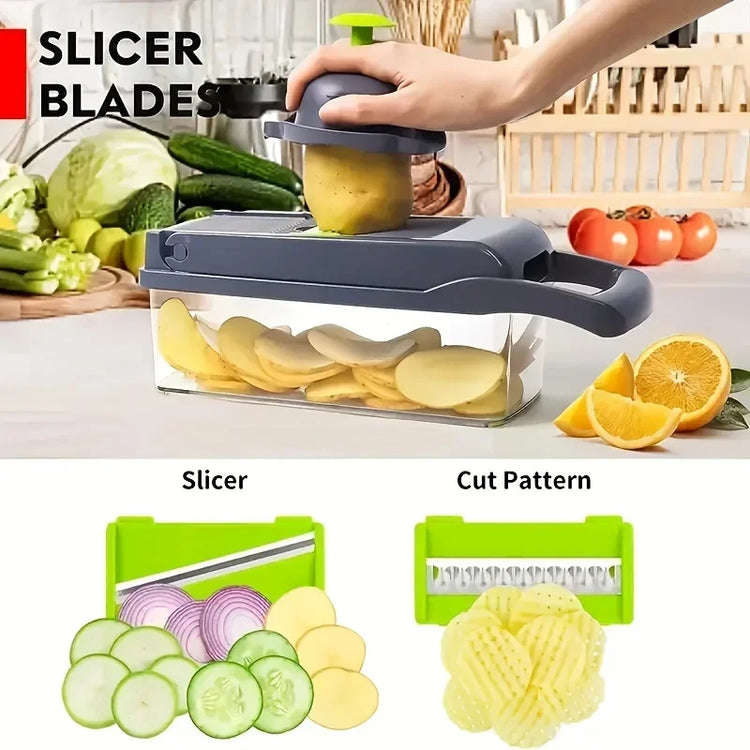 Multifunctional Vegetable Chopper Onion Chopper Handle Food Grate Food Chopper Kitchen Vegetable Slicer Dicer Cut - mariaestalocashop