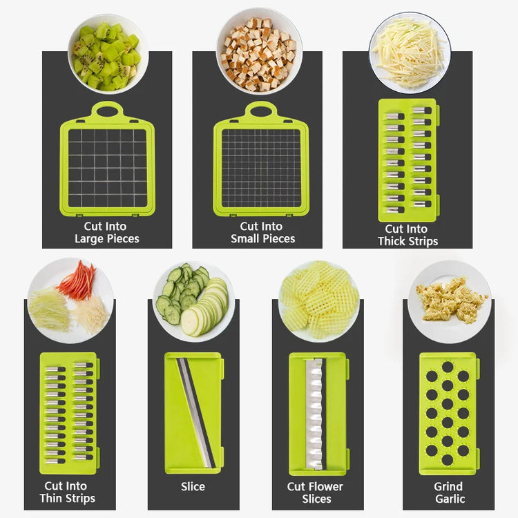 Multifunctional Vegetable Chopper Onion Chopper Handle Food Grate Food Chopper Kitchen Vegetable Slicer Dicer Cut - mariaestalocashop