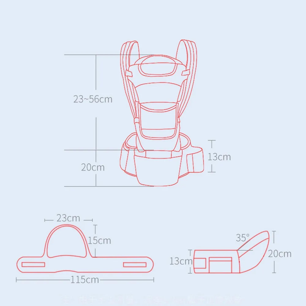 Newborn Ergonomic Baby Carrier Backpack Infant Baby Hipseat Carrier Front Facing Ergonomic Kangaroo Baby Wrap Sling Travel - mariaestalocashop