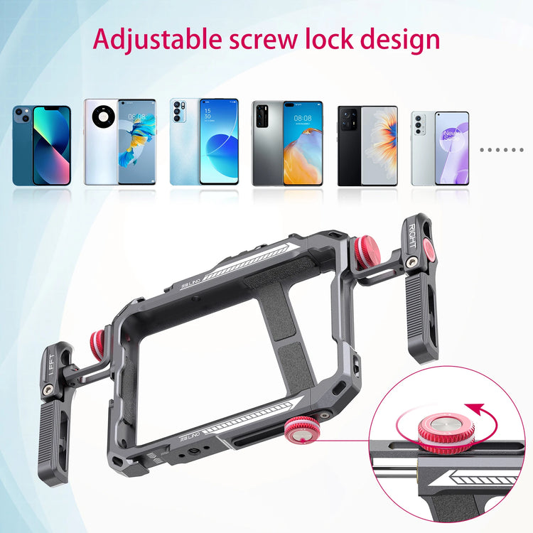 Ulanzi Lino Universal SmartPhone Cage Protective Case Cage with Side Handle Rig for iPhone 15 14 13 Samsung Huawei Xiaomi OPPO - mariaestalocashop