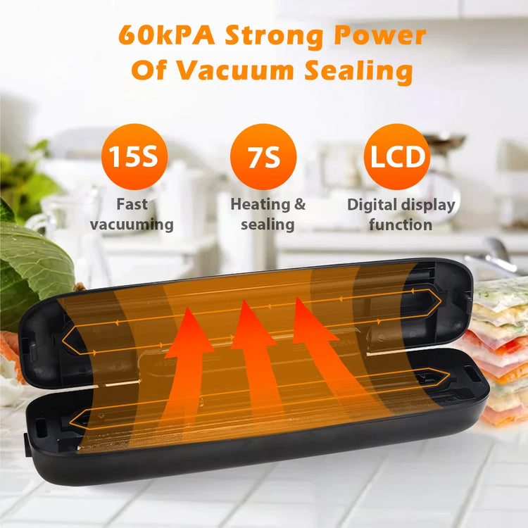 saengQ Vacuum Sealer Packaging Machine Food Vacuum Sealer With Free 10pcs Vacuum bags Household Vacuum Food Sealing - mariaestalocashop