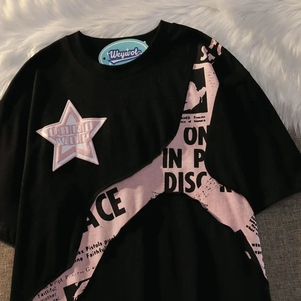 European trend retro graphic T-shirt for men and women in summer loose