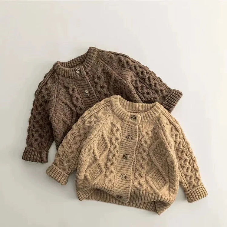 Fashion Baby Girl Boy Knit Cardigan Infant Toddler Child Sweater Autumn Winter Spring Knitwear Coat Baby Clothes 12M-7Y - mariaestalocashop
