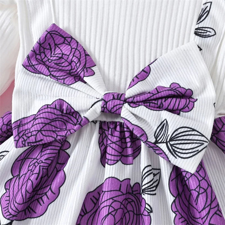 Baby Dress Baby Girl Clothes New Born Infant Party Dresses Pink Bowknot Floral for NewBorn Kids Birthday Dresses - mariaestalocashop