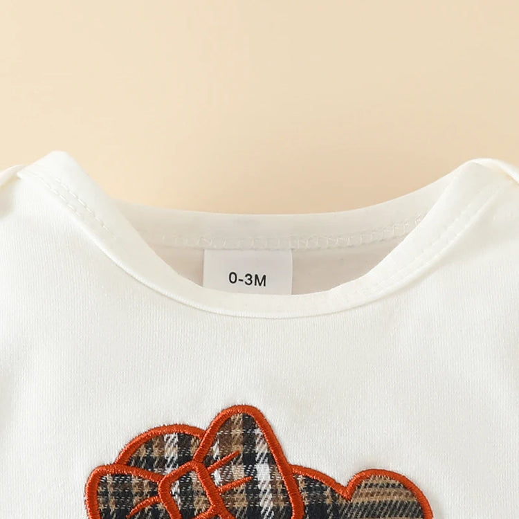 Newborn Baby Girl Clothes 3PCS Set Cartoon Bear Embroidery Long Sleeves Bodysuit Plaid Skirt Suit Infant Baby Costume 0-18 Month - mariaestalocashop