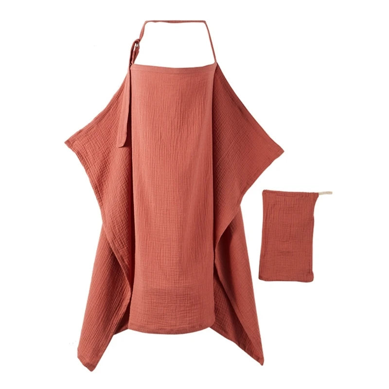F62D Mother Outing Breastfeeding Towel Cotton Baby Feeding Cover Anti-