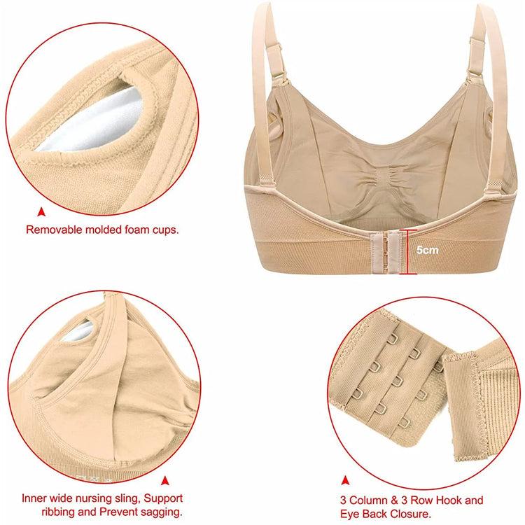 Breastfeeding Bras Maternity Nursing Bra for Feeding Nursing Underwear Clothes for Pregnant Women Wirefree Breathable Bra - mariaestalocashop