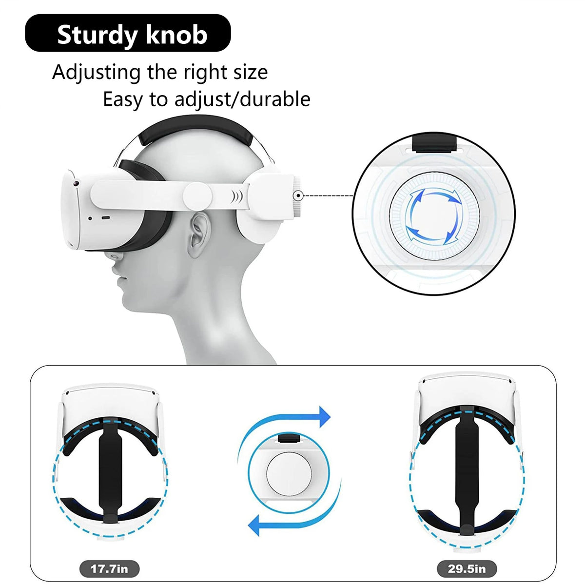 HUNDAI Design For Meta Quest 2/Oculus Quest 2 Elite Strap Adjustable Head Strap - mariaestalocashop
