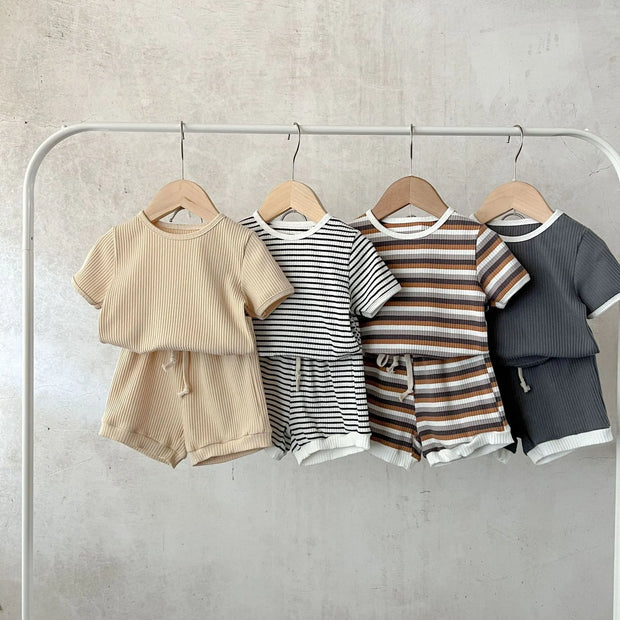 summer children clothes sets summer 2pcs baby boy shorts suit cotton