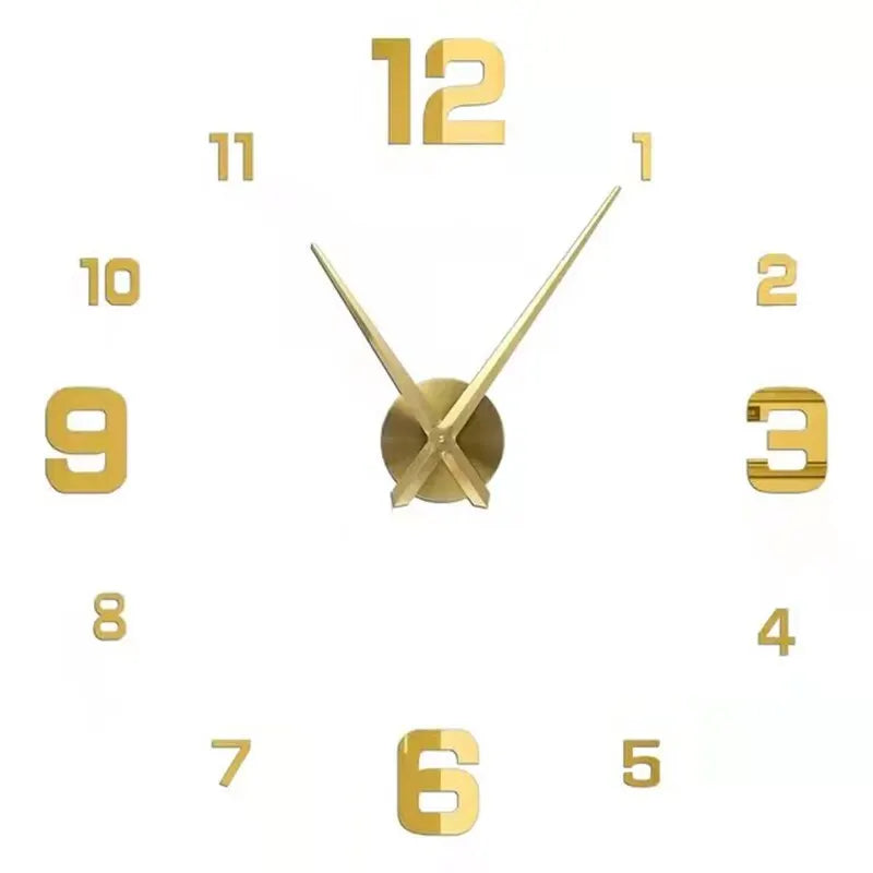 2023 Modern Design Large Wall Clock 3D DIY Quartz Clocks Fashion Watches Acrylic Mirror Stickers Living Room Home Decor Horloge - mariaestalocashop