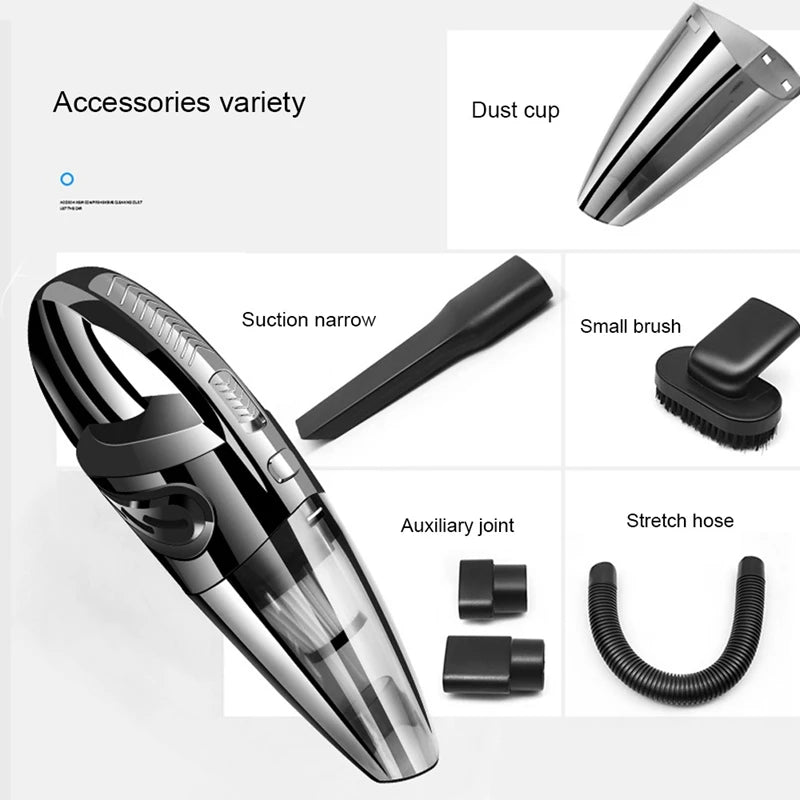 Wireless Vacuum Cleaner Powerful Cyclone Suction Rechargeable Handheld Vacuum Cleaner Quick Charge for Car Home Pet Hair - mariaestalocashop