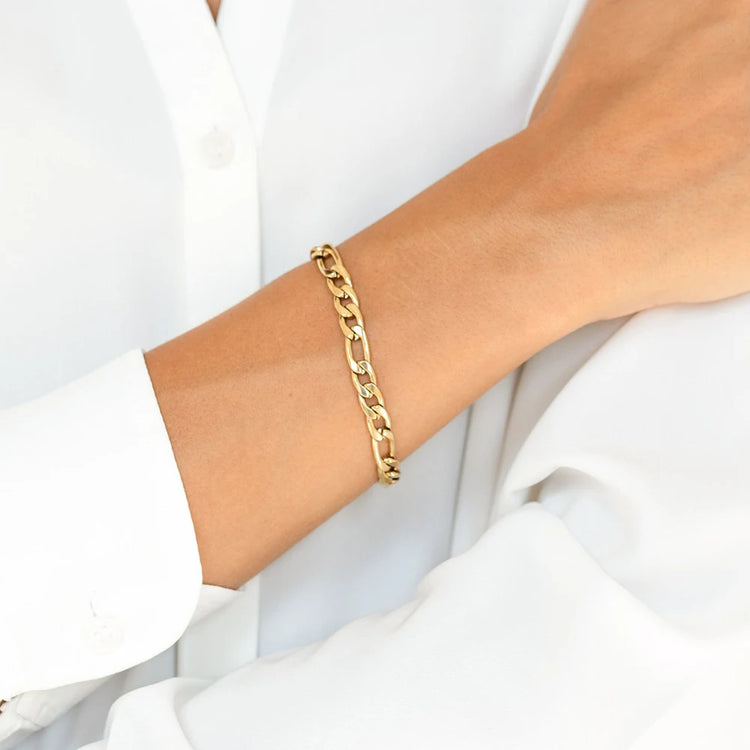 SUNIBI Classic Snake Chain Bracelets for Women Trend  Fashion Stainless Steel Cuban Chain Bracelet Trendy Woman Gifts Jewelry - mariaestalocashop