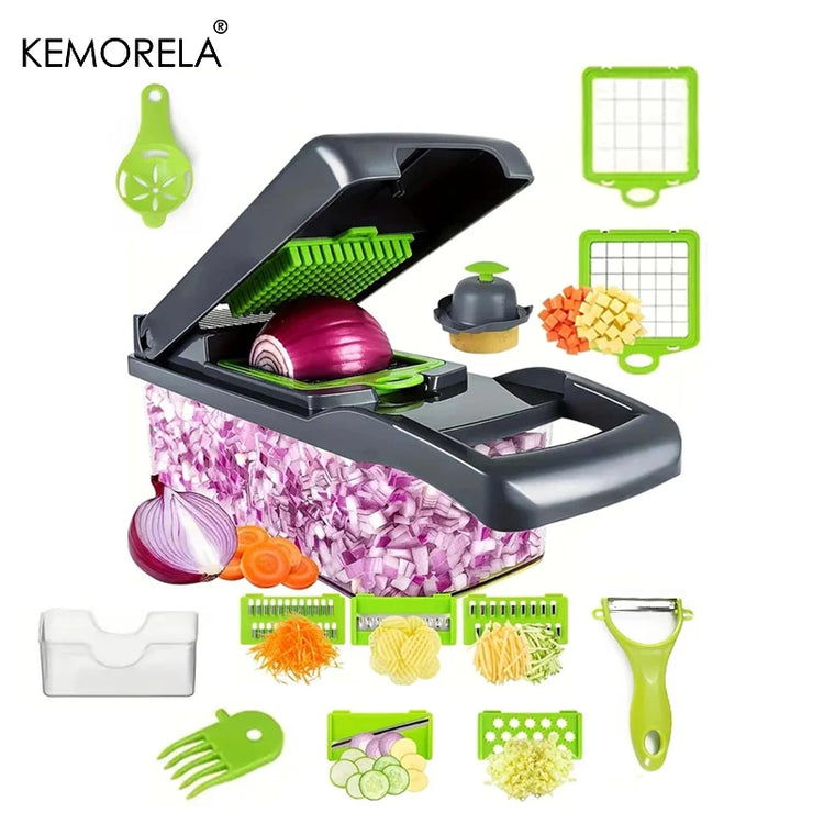 Multifunctional Vegetable Chopper Onion Chopper Handle Food Grate Food Chopper Kitchen Vegetable Slicer Dicer Cut - mariaestalocashop