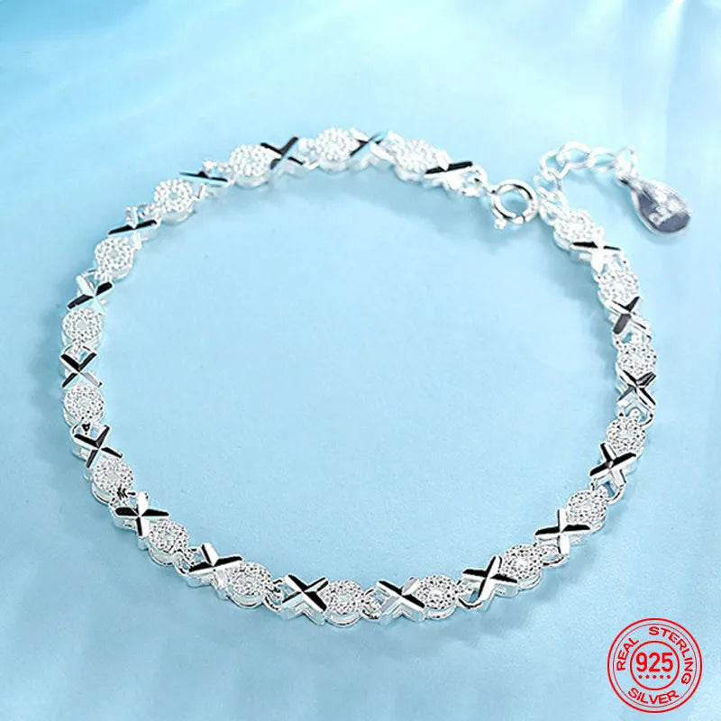 High Quality Sterling Silver Fashion Multiple Styles Bracelet Chain For Women Fashion Wedding Party Beautiful Jewelry Gift - mariaestalocashop