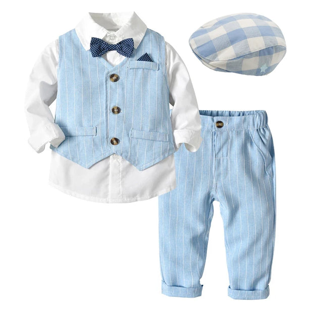 Baby Boy Clothing Sets Infants Newborn Boy Clothes Long Sleeve Tops+Ve