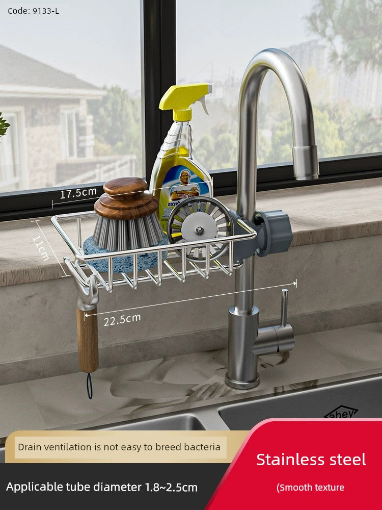 kitchen rack rag storage drain rack punch-free household seasoning    