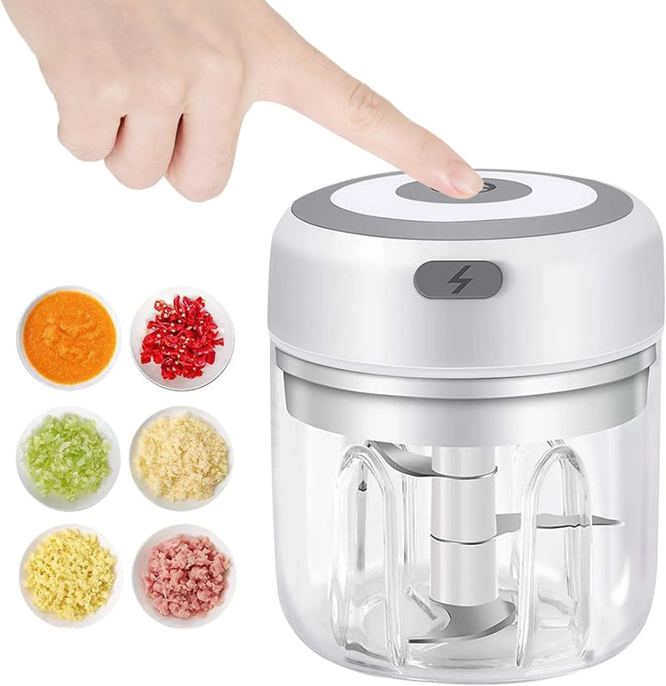 Electric Mini Garlic Chopper USB Meat Grinder Garlic Masher Machine Sturdy Durable Crushed Ginger Vegetable Crusher Kitchenware - mariaestalocashop
