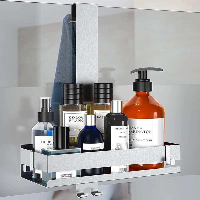 Movable Bathroom Shelves No Drill Shelf Organizer Shower Support Steel Shelf Multifunction Shelves Storage Unit For Bathroom - mariaestalocashop