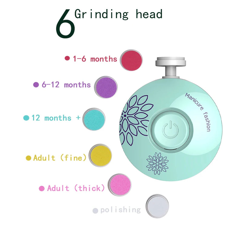 Electric Baby Nail Trimmer Kid Nail Polisher Tool Infant Manicure Scissors Baby Hygiene Kit Baby Nail Clipper Cutter For Newborn - mariaestalocashop
