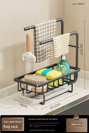 kitchen rack rag storage drain rack punch-free household seasoning    