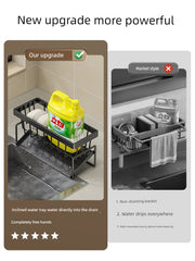 kitchen rack rag storage drain rack punch-free household seasoning    