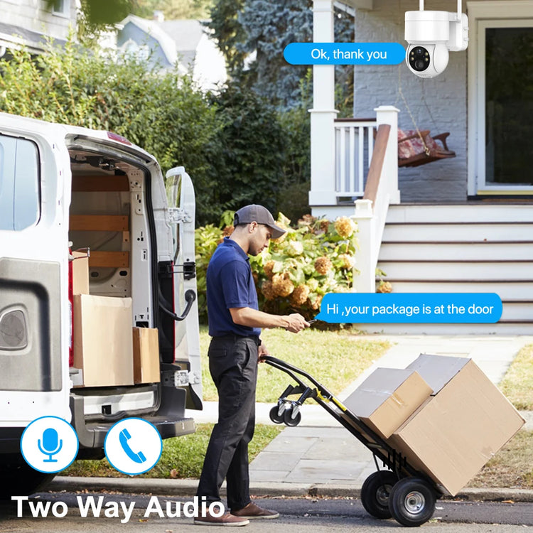 WiFi PTZ Camera Outdoor Wireless Solar IP Camera 4MP HD Built-in Battery Video Surveillance Camera Long Time Standby iCsee APP - mariaestalocashop