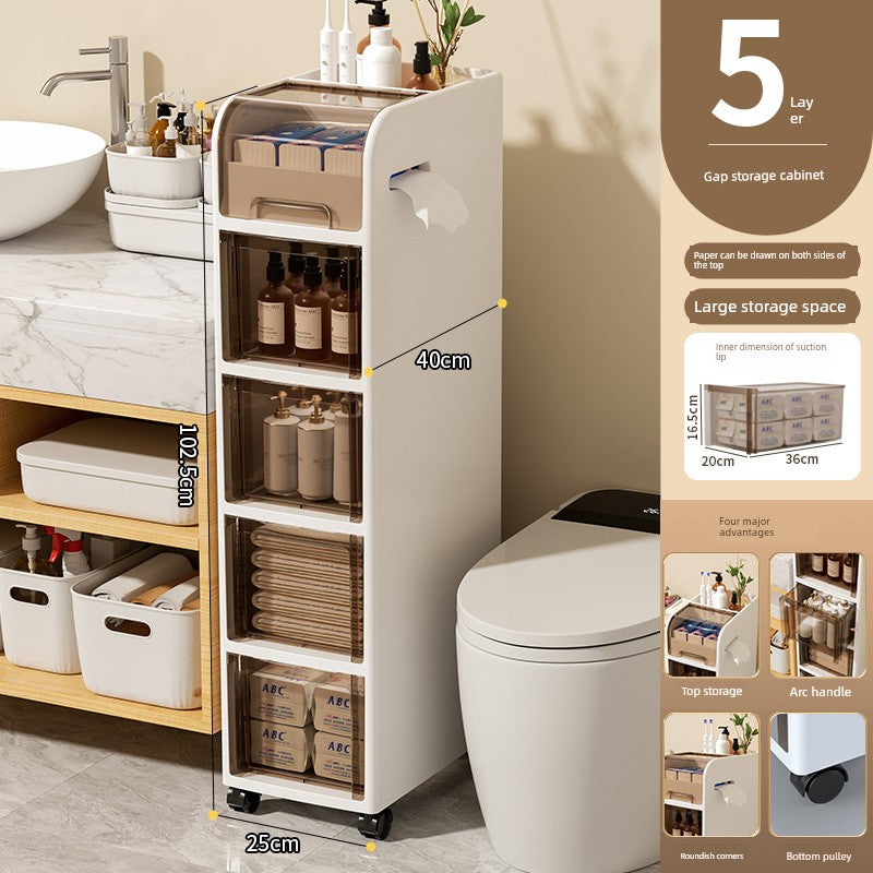 Rising Bathroom Storage Rack Bathroom Sandwich Cabinet Bathroom Storage Cabinet Toilet Locker Toilet Side Cabinet Narrow - mariaestalocashop