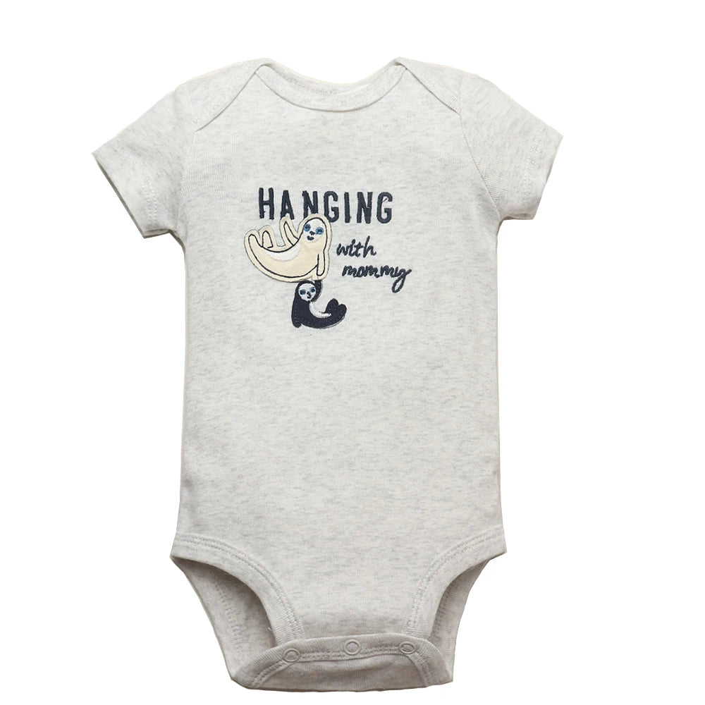 5PCS/Lot Baby Boys Girls Bodysuits 100% Cotton Short Sleeves Kids Clothes 6-24 Month Newborn Baby Clothing bebe Jumpsuit - mariaestalocashop