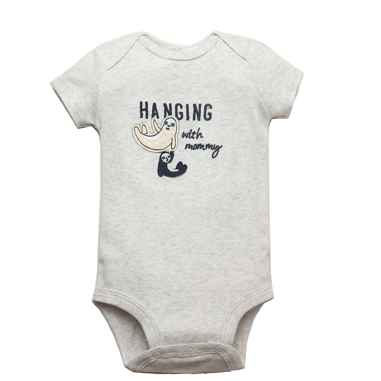 5PCS/Lot Baby Boys Girls Bodysuits 100% Cotton Short Sleeves Kids Clothes 6-24 Month Newborn Baby Clothing bebe Jumpsuit - mariaestalocashop