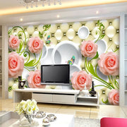 Custom Photo Wallpaper Rose Leather 3D Mural Wall Paper For Living Roo