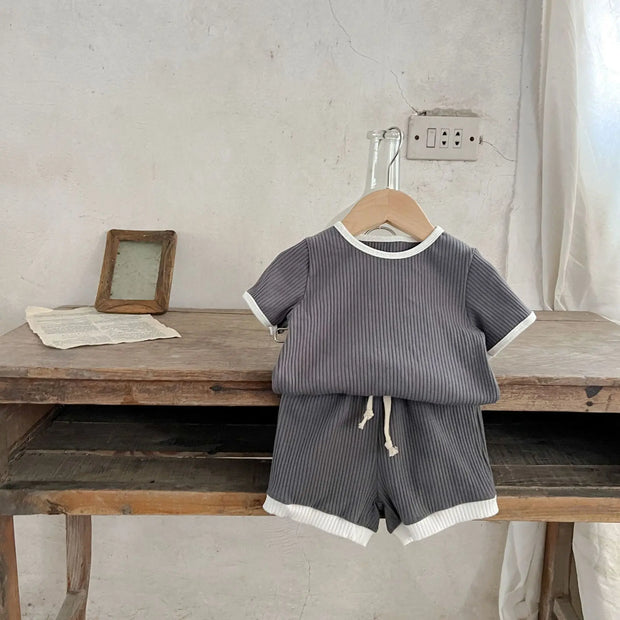 summer children clothes sets summer 2pcs baby boy shorts suit cotton