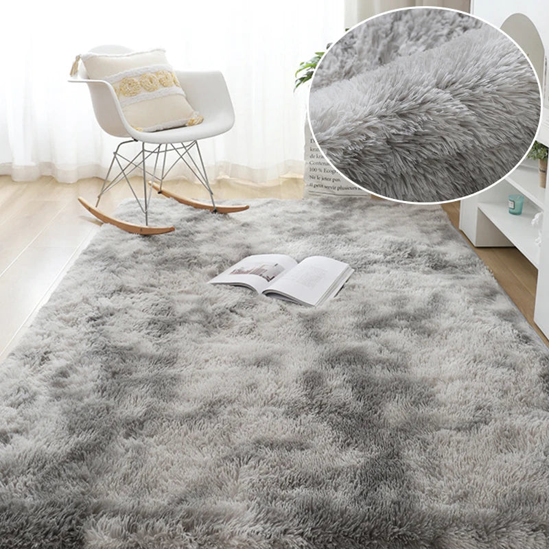 Gray Carpet for Living Room Plush Rug Bed Room Floor Fluffy Mats Anti-slip Home Decor Rugs Soft Velvet Carpets Kids Room Blanket - mariaestalocashop