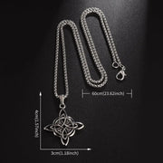 Witch Knot Necklace Stainless Steel Magic Knot Pagan Witchcraft Symbols Pendant Celtic Knot Necklace Jewelry Gifts for Women