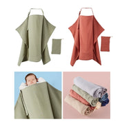 F62D Mother Outing Breastfeeding Towel Cotton Baby Feeding Cover Anti-