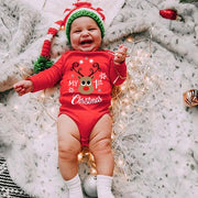 My First c Toddler Girl Red Long Short Romper Jumpsuit Outfit Christmas Gifts
